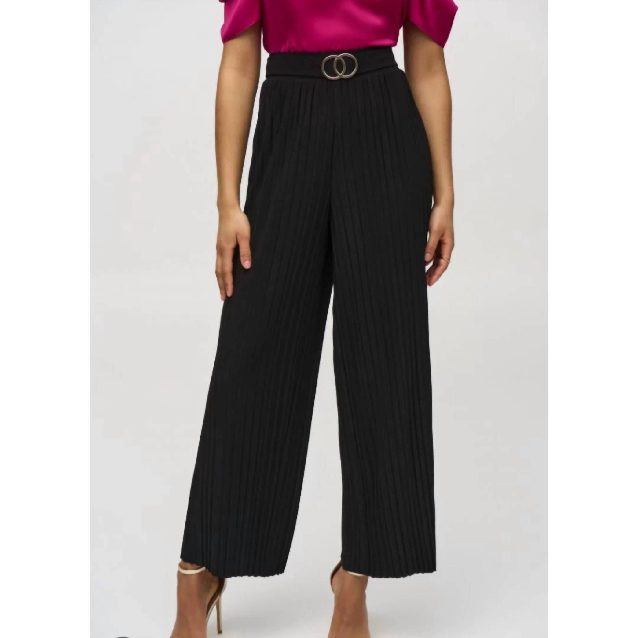 New Joseph Ribkoff Belted Wide Leg Pants In Black